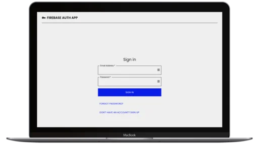Screenshot of the Firebase Auth project